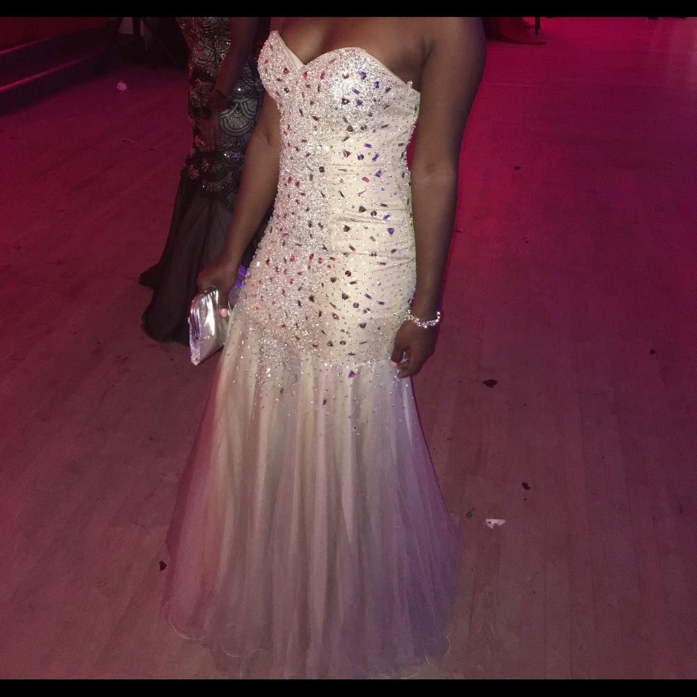 Jeweled Strapless prom gown by Terani Couture